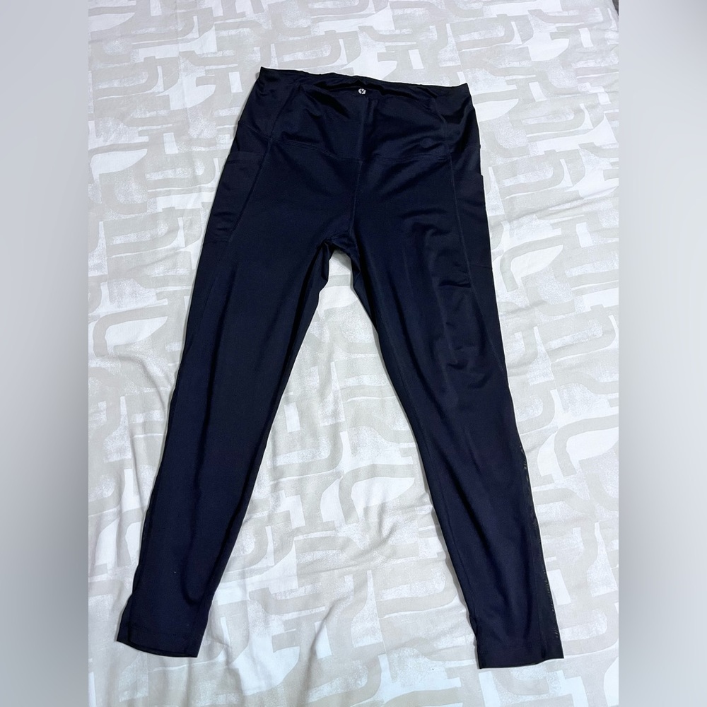 Velocity Womens No Sweat Squat Proof Ankle Length Legging Black size L